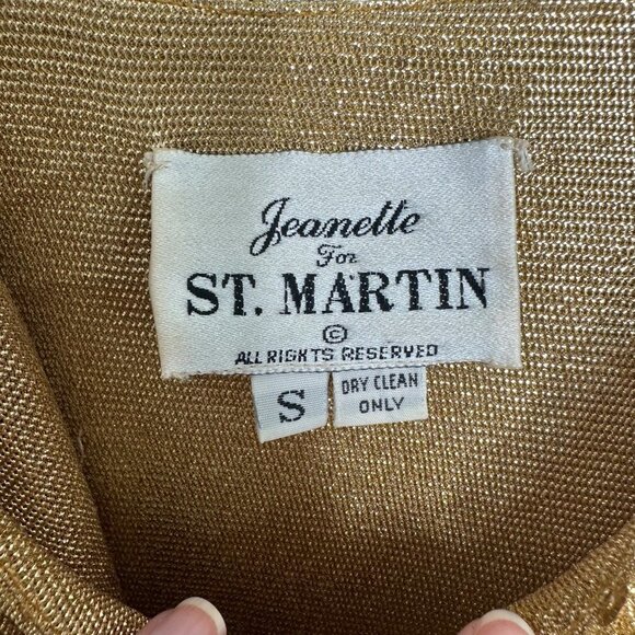 Jeanette For St. Martin RARE VINTAGE Gold Sequin Mini Dress / Size S - Picture 4 of 5